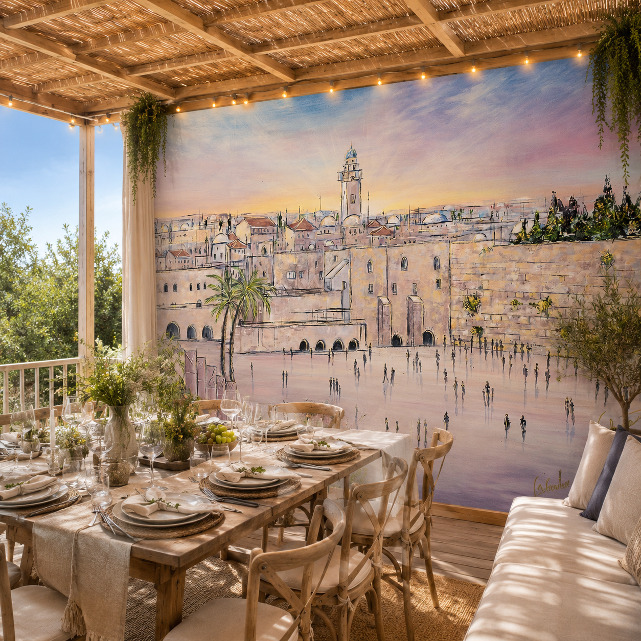 Kotel at Sunrise- Sukkah Mural